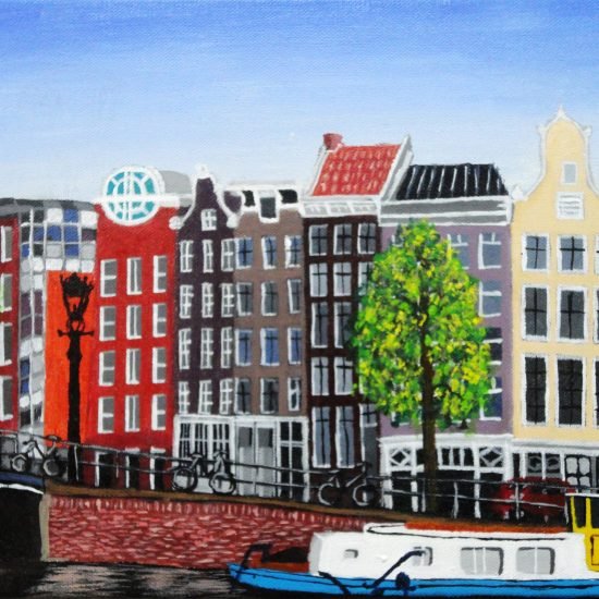 A Scene of Amsterdam / linen-like canvas / 4F / acrylic